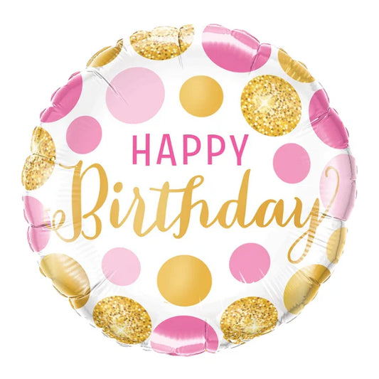 Happy Birthday Pink&amp;Gold Dots